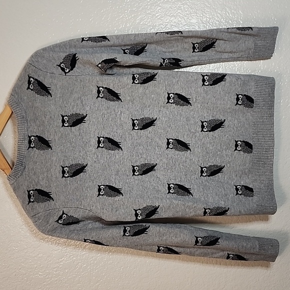 Charter Club Owl Crewneck Sweater with Rhinestone Detail - Picture 6 of 7